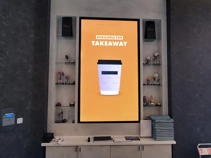 Indoor Digital Signage in einem Café