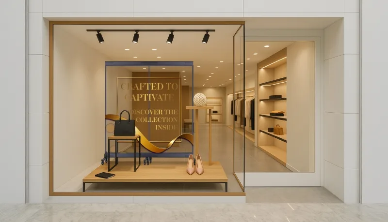 Transparentes Display in einer Boutique